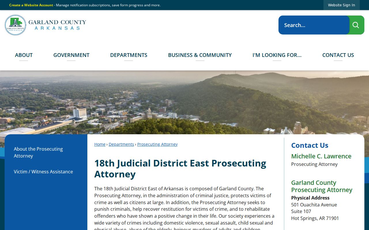 Garland County criminal court cases prosecuting attorney page
