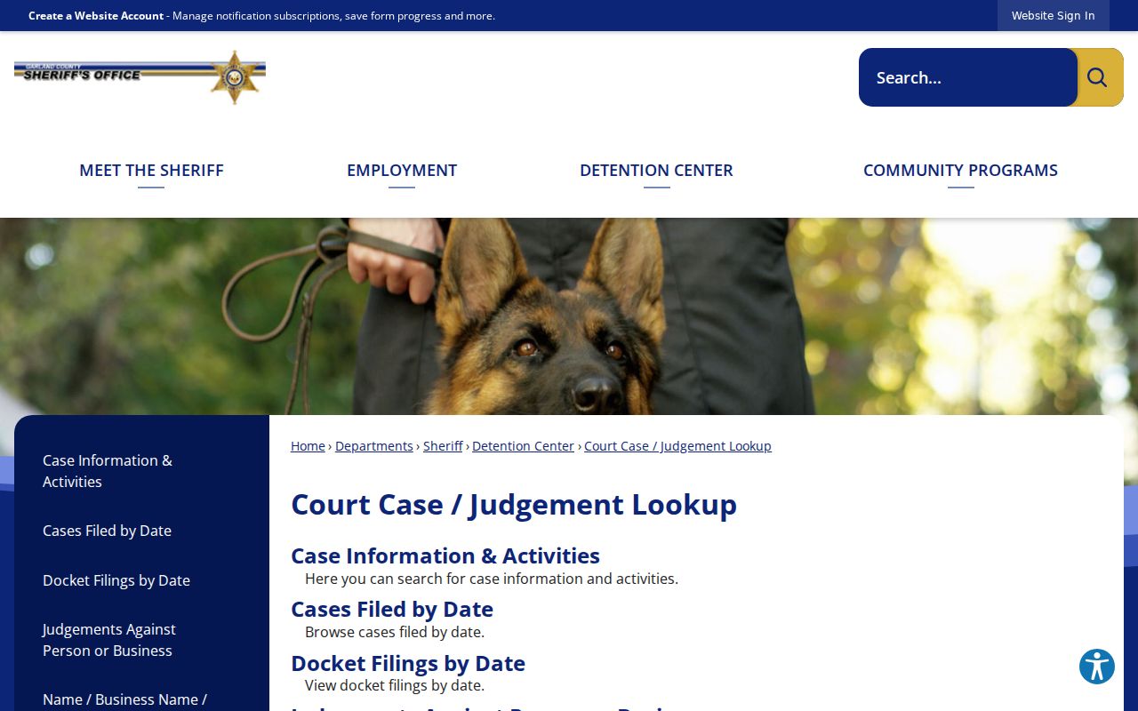 Garland County criminal history court case lookup page