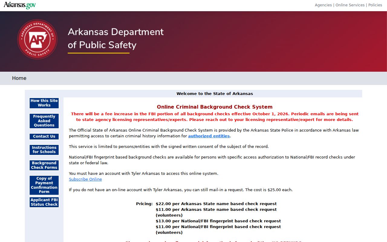 Garland County sex offender search Arkansas background check system
